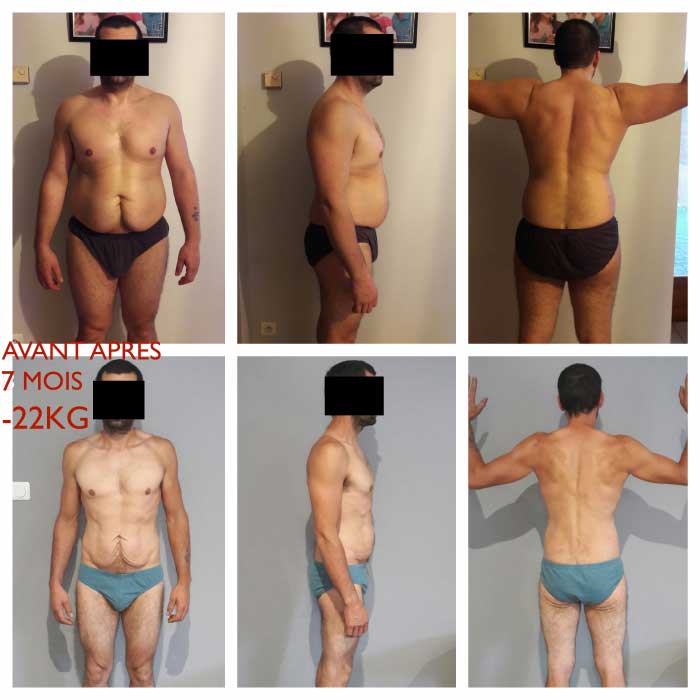 Transformation après 7 mois de coaching