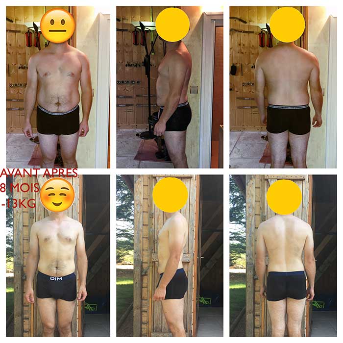 Transformation après 8 mois de coaching